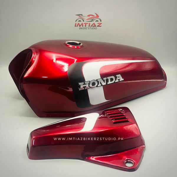 Wine Red Two Lines Irani Design | Metal Sidecovers | High Quality Paint