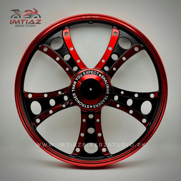 Five Spoke Red Alloy Rims | CD70 | Premium Quality