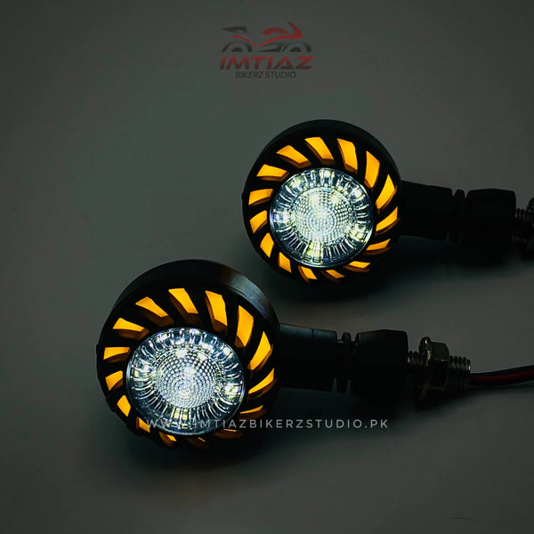 LED DRL Round Indicators White & Yellow | CD70/CG125