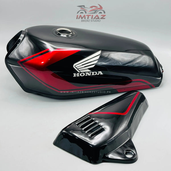 Honda Black/Toner Red Design | CG125 | Premium Quality Fueltank