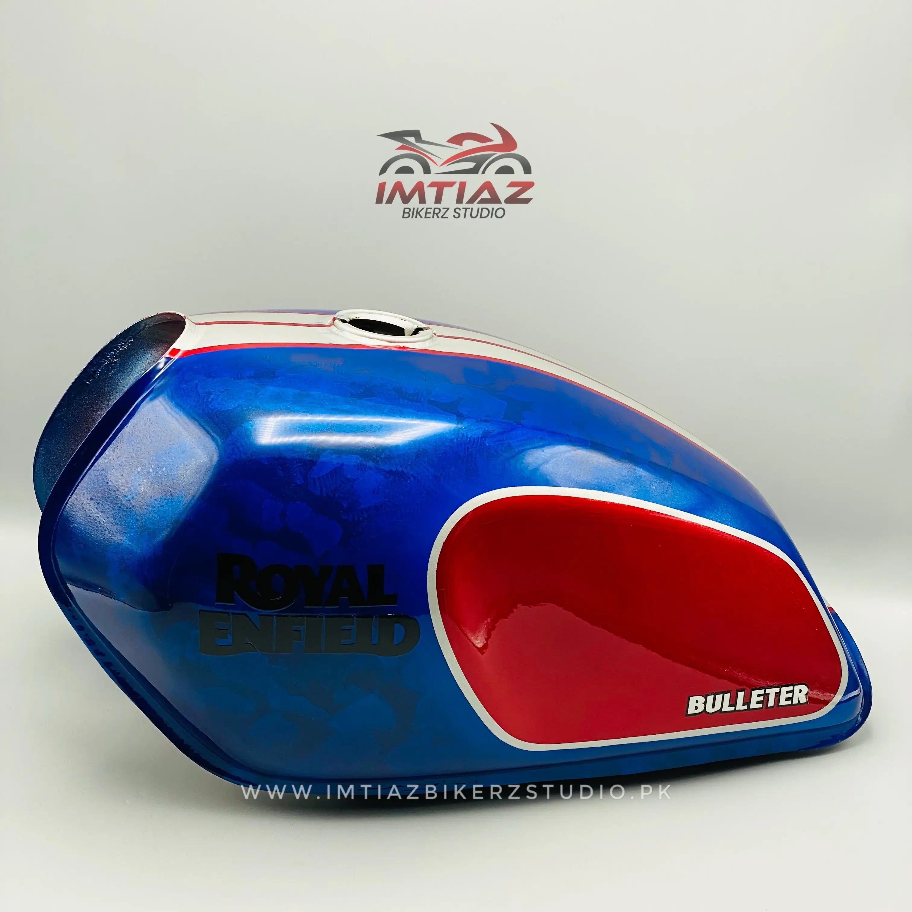 CG125 Customised Blue/Red Fueltank