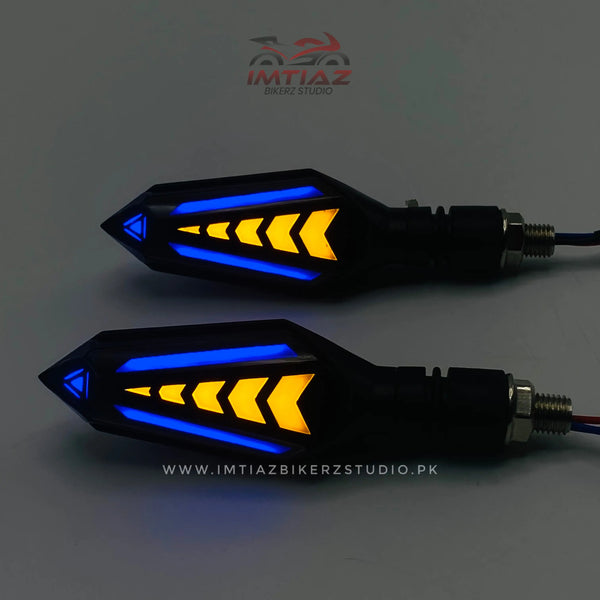 Arrow DRL Indicators Blue & Yellow | CD70/CG125