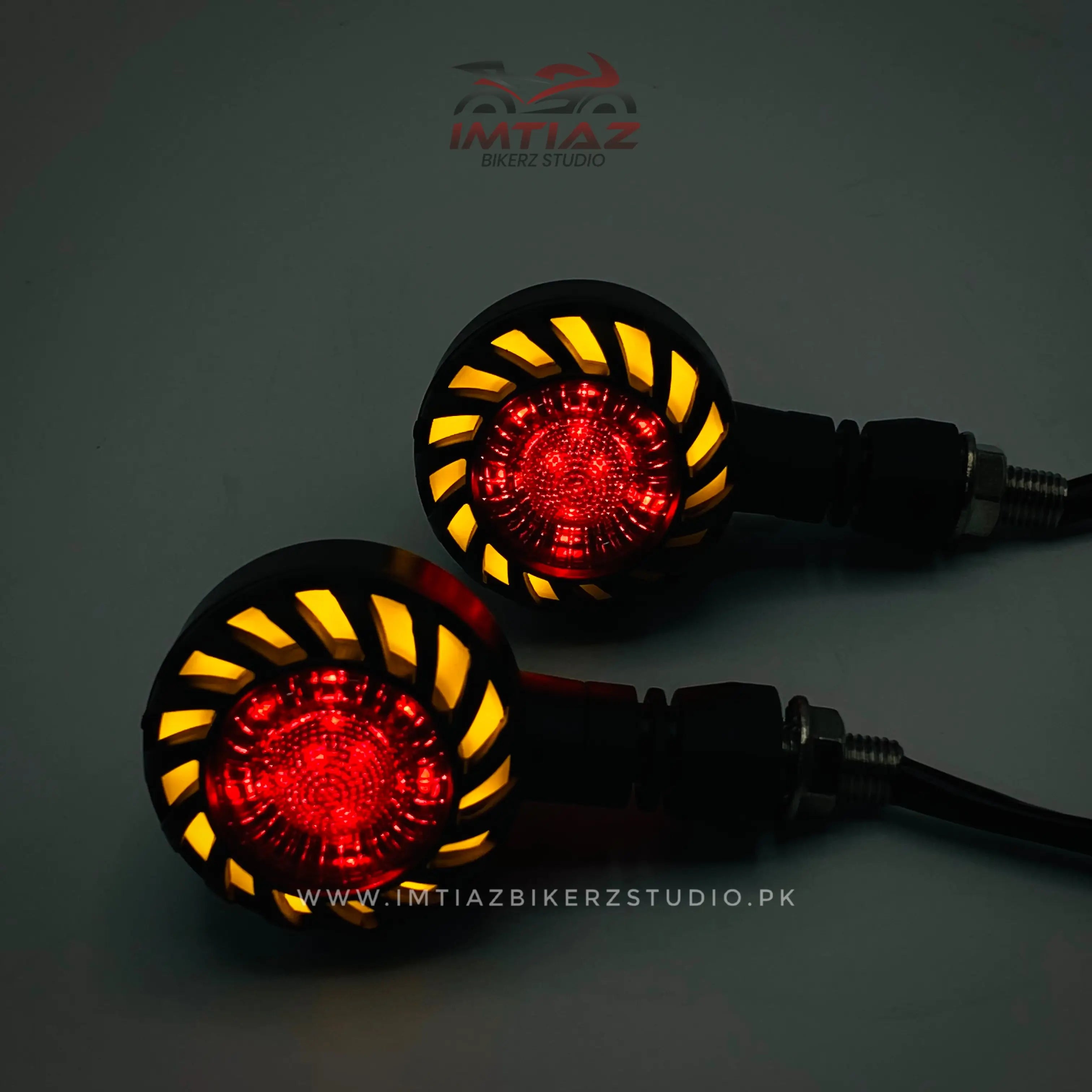LED DRL Round Indicators Red & Yellow | CD70/CG125 – Imtiaz Bikerz Studio