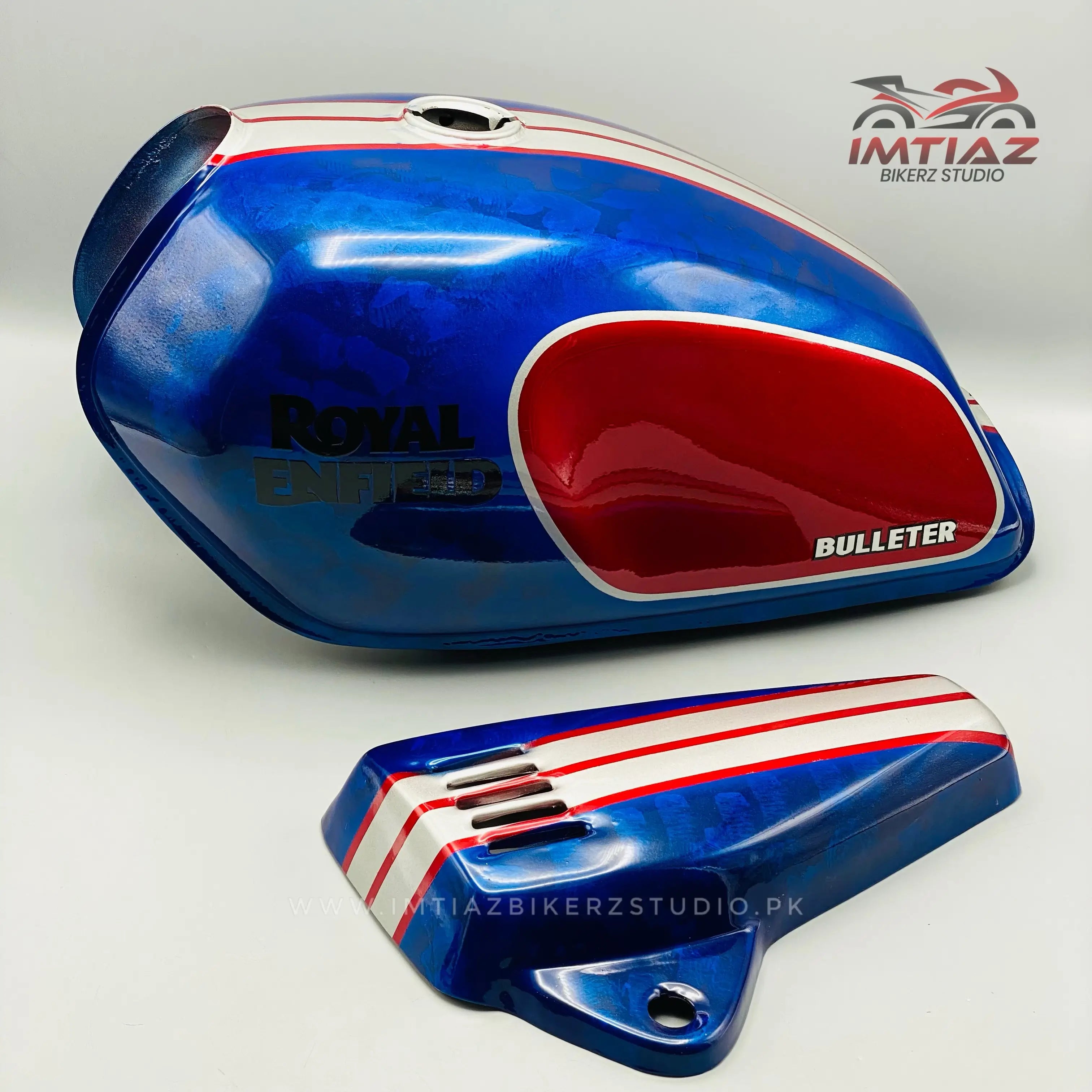 CG125 Customised Blue/Red Fueltank