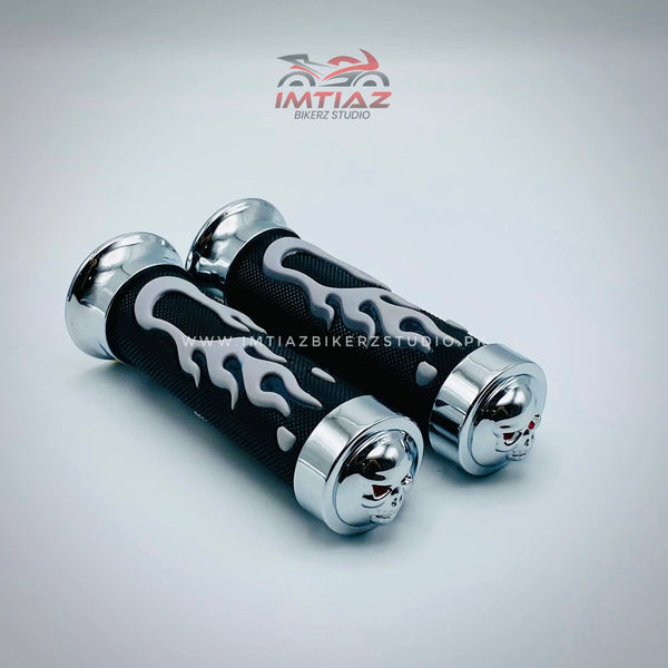 Silver Flame Handgrips CG125/CD70